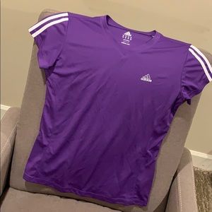 Purple Adidas short sleeve work out top